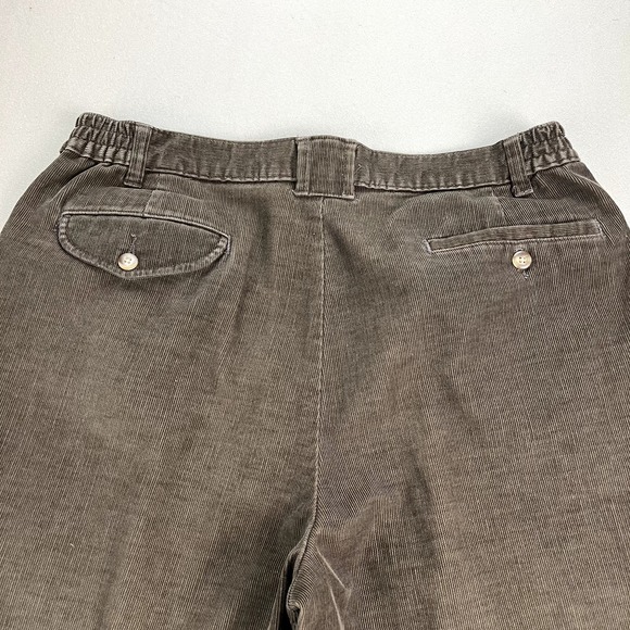 Vintage Towncraft Corduroy Pants Mens 36x32 Brown Chino Pleated Straight Leg 90s - Picture 5 of 13
